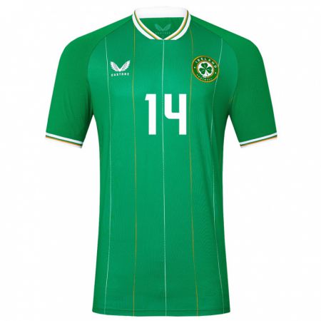 Kandiny Hombre Camiseta Irlanda Kaylem Harnett #14 Verde 1ª Equipación 24-26 La Camisa Chile