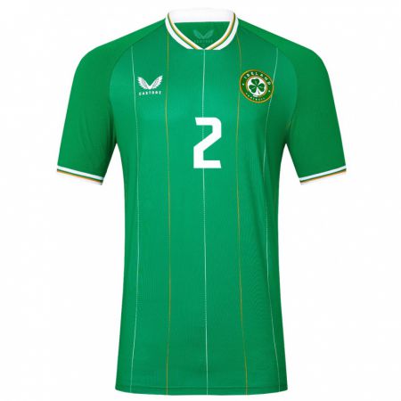 Kandiny Hombre Camiseta Irlanda James Abankwah #2 Verde 1ª Equipación 24-26 La Camisa Chile