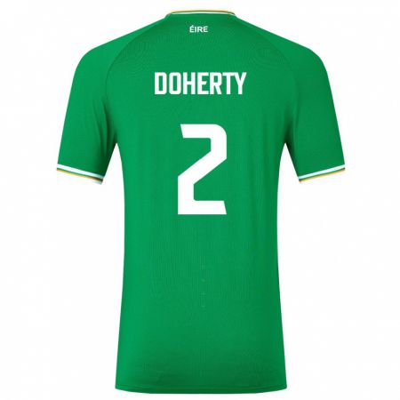 Kandiny Hombre Camiseta Irlanda Matt Doherty #2 Verde 1ª Equipación 24-26 La Camisa Chile
