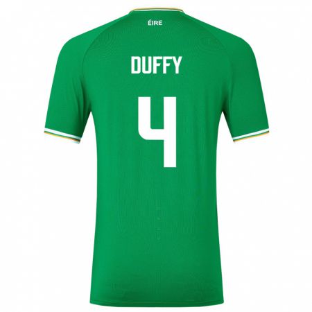 Kandiny Hombre Camiseta Irlanda Shane Duffy #4 Verde 1ª Equipación 24-26 La Camisa Chile