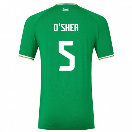 Kandiny Hombre Camiseta Irlanda Dara O'shea #5 Verde 1ª Equipación 24-26 La Camisa Chile