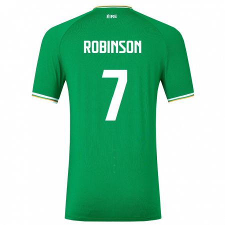 Kandiny Hombre Camiseta Irlanda Callum Robinson #7 Verde 1ª Equipación 24-26 La Camisa Chile