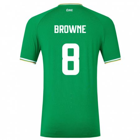 Kandiny Hombre Camiseta Irlanda Alan Browne #8 Verde 1ª Equipación 24-26 La Camisa Chile