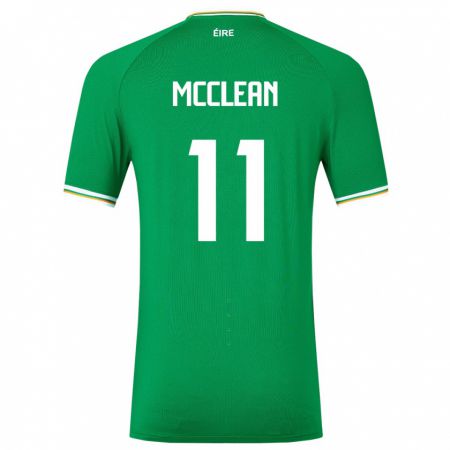 Kandiny Hombre Camiseta Irlanda James Mcclean #11 Verde 1ª Equipación 24-26 La Camisa Chile