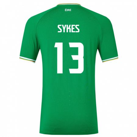 Kandiny Hombre Camiseta Irlanda Mark Sykes #13 Verde 1ª Equipación 24-26 La Camisa Chile