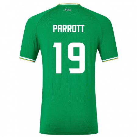 Kandiny Hombre Camiseta Irlanda Troy Parrott #19 Verde 1ª Equipación 24-26 La Camisa Chile