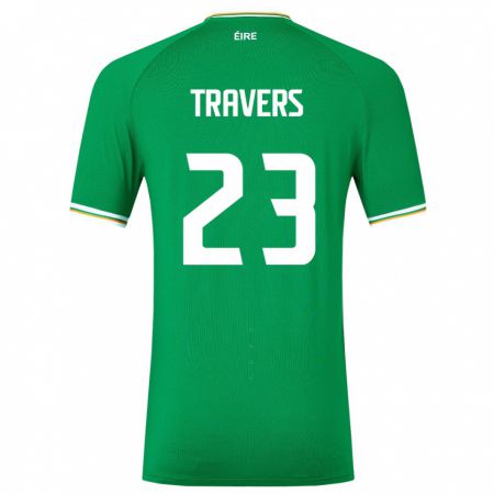 Kandiny Hombre Camiseta Irlanda Mark Travers #23 Verde 1ª Equipación 24-26 La Camisa Chile