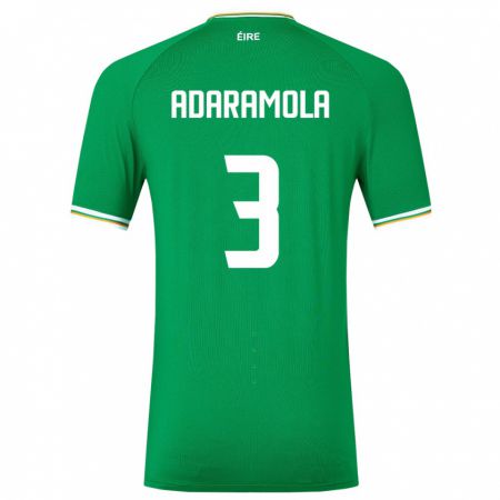 Kandiny Hombre Camiseta Irlanda Tayo Adaramola #3 Verde 1ª Equipación 24-26 La Camisa Chile