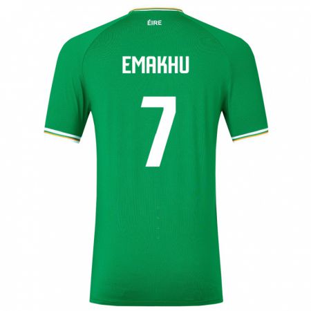 Kandiny Hombre Camiseta Irlanda Aidomo Emakhu #7 Verde 1ª Equipación 24-26 La Camisa Chile