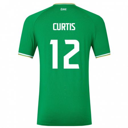 Kandiny Hombre Camiseta Irlanda Sam Curtis #12 Verde 1ª Equipación 24-26 La Camisa Chile