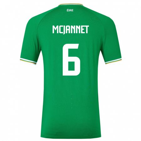 Kandiny Hombre Camiseta Irlanda Ed Mcjannet #6 Verde 1ª Equipación 24-26 La Camisa Chile