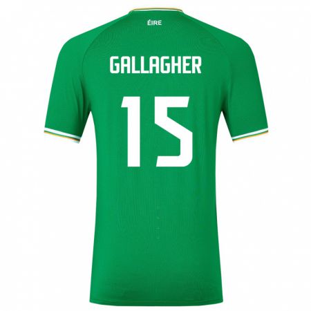 Kandiny Hombre Camiseta Irlanda Oisín Gallagher #15 Verde 1ª Equipación 24-26 La Camisa Chile
