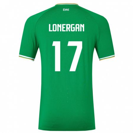 Kandiny Hombre Camiseta Irlanda Tom Lonergan #17 Verde 1ª Equipación 24-26 La Camisa Chile