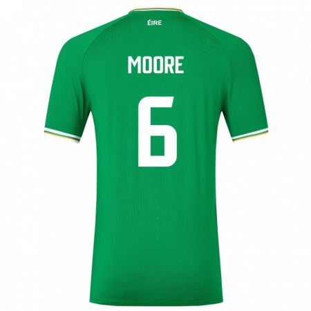 Kandiny Hombre Camiseta Irlanda Matthew Moore #6 Verde 1ª Equipación 24-26 La Camisa Chile