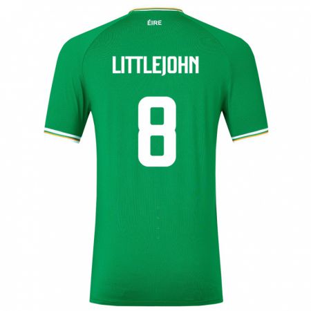 Kandiny Hombre Camiseta Irlanda Ruesha Littlejohn #8 Verde 1ª Equipación 24-26 La Camisa Chile