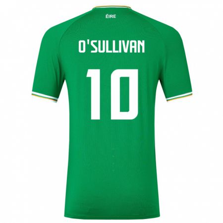 Kandiny Hombre Camiseta Irlanda Denise O'sullivan #10 Verde 1ª Equipación 24-26 La Camisa Chile