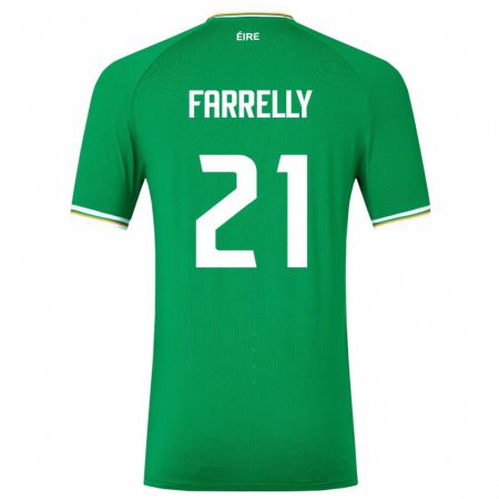 Kandiny Hombre Camiseta Irlanda Sinead Farrelly #21 Verde 1ª Equipación 24-26 La Camisa Chile