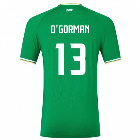 Kandiny Hombre Camiseta Irlanda Áine O'gorman #13 Verde 1ª Equipación 24-26 La Camisa Chile