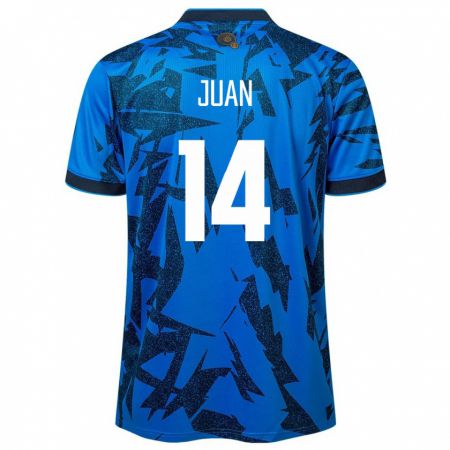 Kandiny Hombre Camiseta El Salvador Juan Sánchez #14 Azul 1ª Equipación 24-26 La Camisa Chile