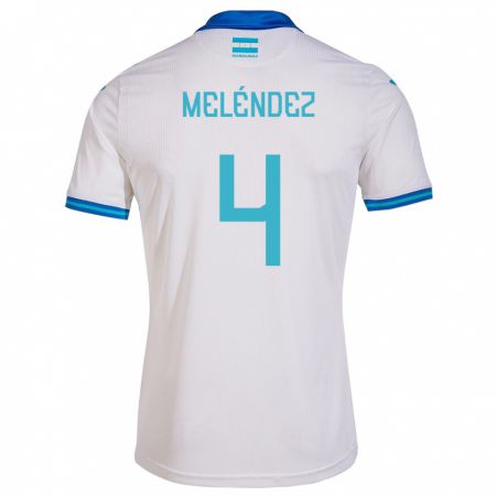 Kandiny Hombre Camiseta Honduras Carlos Meléndez #4 Blanco 1ª Equipación 24-26 La Camisa Chile