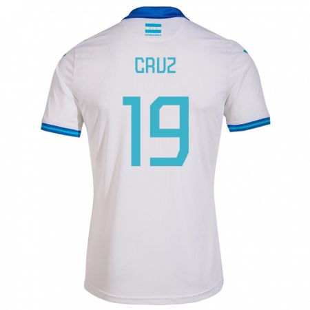 Kandiny Hombre Camiseta Honduras Russel Cruz #19 Blanco 1ª Equipación 24-26 La Camisa Chile