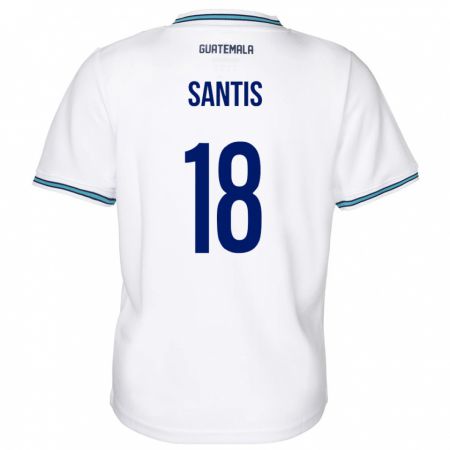 Kandiny Hombre Camiseta Guatemala Óscar Santis #18 Blanco 1ª Equipación 24-26 La Camisa Chile