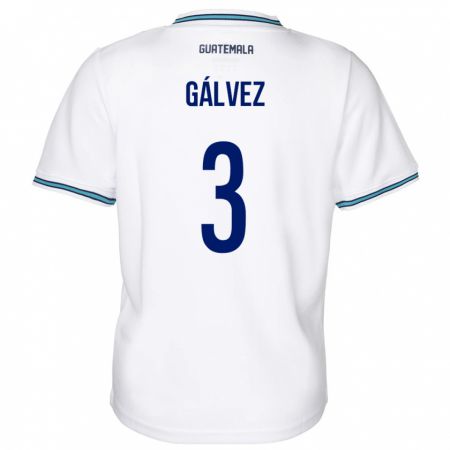 Kandiny Hombre Camiseta Guatemala Fredy Gálvez #3 Blanco 1ª Equipación 24-26 La Camisa Chile