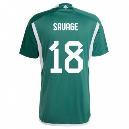 Kandiny Hombre Camiseta Irlanda Del Norte Troy Savage #18 Verde 1ª Equipación 24-26 La Camisa Chile