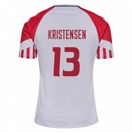 Kandiny Hombre Camiseta Dinamarca Rasmus Kristensen #13 Blanco 2ª Equipación 24-26 La Camisa Chile