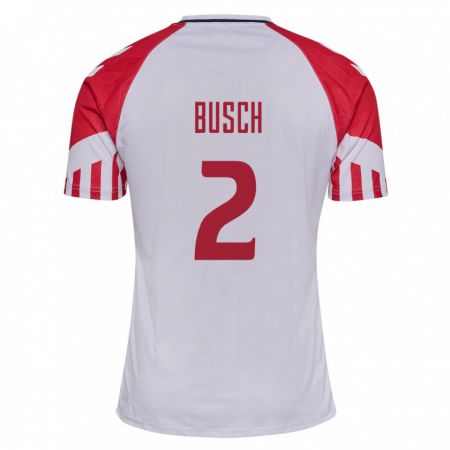 Kandiny Hombre Camiseta Dinamarca Alexander Busch #2 Blanco 2ª Equipación 24-26 La Camisa Chile
