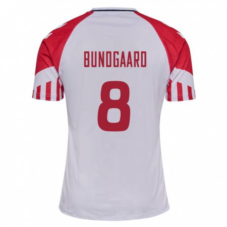 Kandiny Hombre Camiseta Dinamarca Filip Bundgaard #8 Blanco 2ª Equipación 24-26 La Camisa Chile