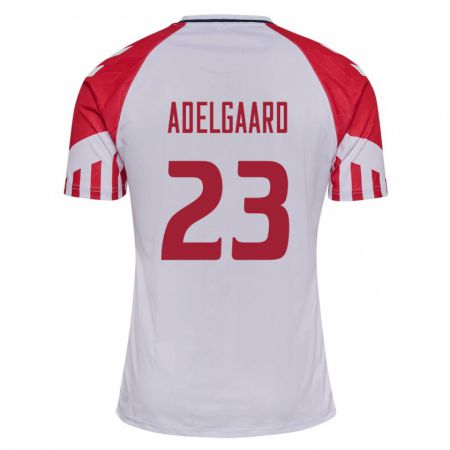 Kandiny Hombre Camiseta Dinamarca Aske Adelgaard #23 Blanco 2ª Equipación 24-26 La Camisa Chile