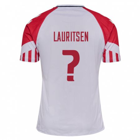 Kandiny Hombre Camiseta Dinamarca Mads Lauritsen #0 Blanco 2ª Equipación 24-26 La Camisa Chile