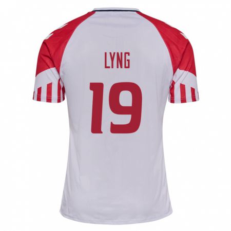 Kandiny Hombre Camiseta Dinamarca Alexander Lyng #19 Blanco 2ª Equipación 24-26 La Camisa Chile