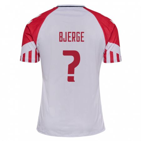 Kandiny Hombre Camiseta Dinamarca Gustav Bjerge #0 Blanco 2ª Equipación 24-26 La Camisa Chile