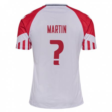 Kandiny Hombre Camiseta Dinamarca Lucas Martin #0 Blanco 2ª Equipación 24-26 La Camisa Chile