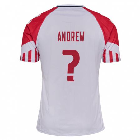 Kandiny Hombre Camiseta Dinamarca Tristan Andrew #0 Blanco 2ª Equipación 24-26 La Camisa Chile