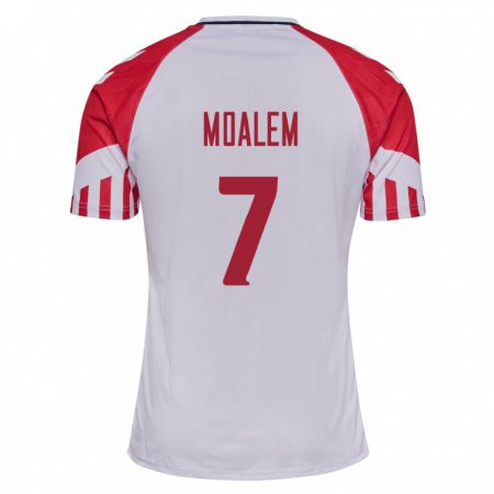 Kandiny Hombre Camiseta Dinamarca Jonathan Moalem #7 Blanco 2ª Equipación 24-26 La Camisa Chile