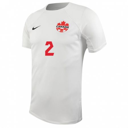 Kandiny Hombre Camiseta Canadá Alistair Johnston #2 Blanco 2ª Equipación 24-26 La Camisa Chile