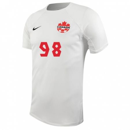 Kandiny Hombre Camiseta Canadá Olivia Smith #98 Blanco 2ª Equipación 24-26 La Camisa Chile