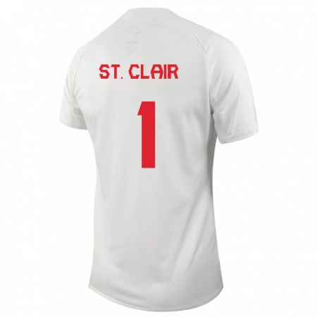 Kandiny Hombre Camiseta Canadá Dayne St. Clair #1 Blanco 2ª Equipación 24-26 La Camisa Chile