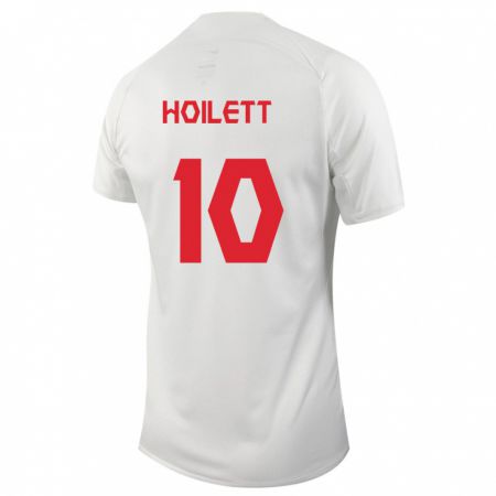 Kandiny Hombre Camiseta Canadá David Junior Hoilett #10 Blanco 2ª Equipación 24-26 La Camisa Chile