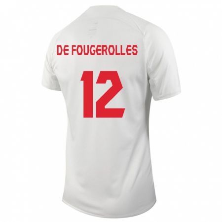 Kandiny Hombre Camiseta Canadá Luc De Fougerolles #12 Blanco 2ª Equipación 24-26 La Camisa Chile
