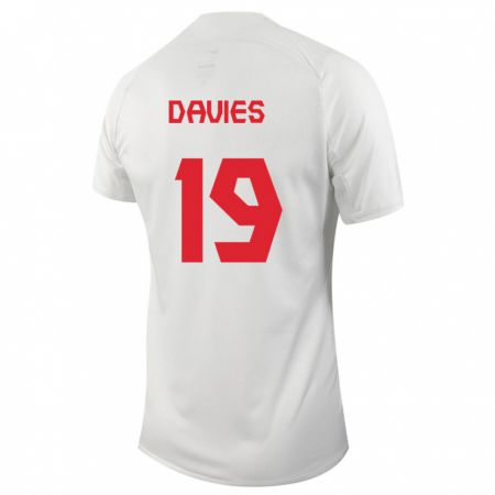Kandiny Hombre Camiseta Canadá Alphonso Davies #19 Blanco 2ª Equipación 24-26 La Camisa Chile