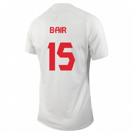 Kandiny Hombre Camiseta Canadá Theo Bair #15 Blanco 2ª Equipación 24-26 La Camisa Chile