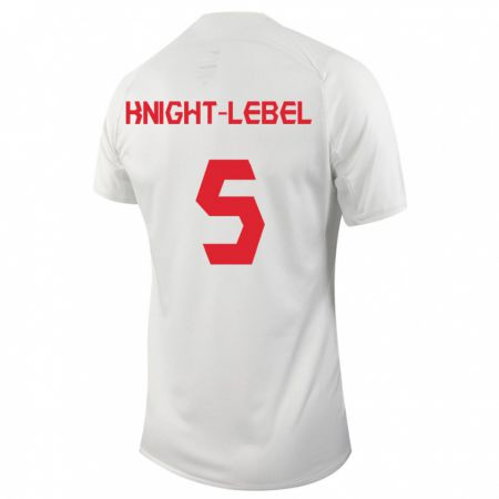 Kandiny Hombre Camiseta Canadá Jamie Knight-Lebel #5 Blanco 2ª Equipación 24-26 La Camisa Chile