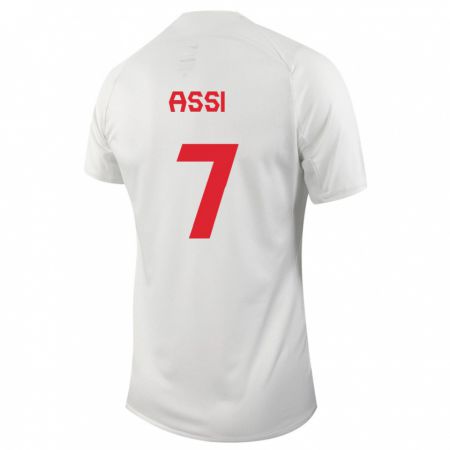 Kandiny Hombre Camiseta Canadá Jean-Aniel Assi #7 Blanco 2ª Equipación 24-26 La Camisa Chile