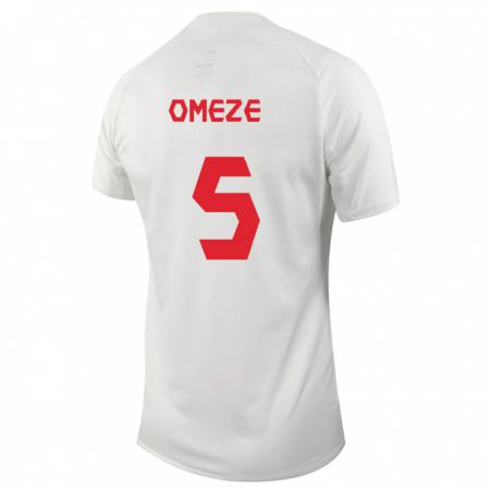 Kandiny Hombre Camiseta Canadá Chimere Omeze #5 Blanco 2ª Equipación 24-26 La Camisa Chile