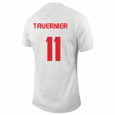 Kandiny Hombre Camiseta Canadá Kevaughn Tavernier #11 Blanco 2ª Equipación 24-26 La Camisa Chile