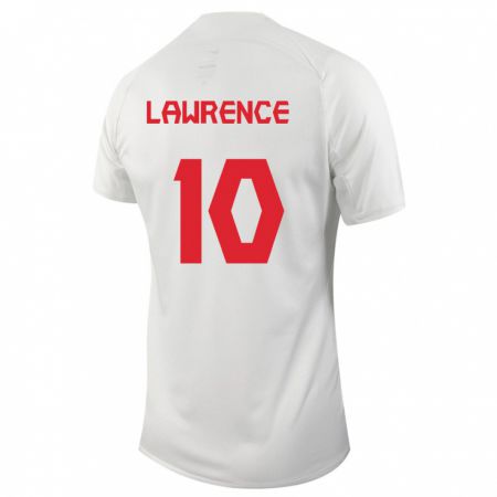 Kandiny Hombre Camiseta Canadá Ashley Lawrence #10 Blanco 2ª Equipación 24-26 La Camisa Chile